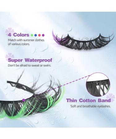 Colored 5D Mink False Eyelashes - 8 Pairs by GODDVENUS | D Curl Strip Lashes for Natural Wispy Look and Salon Perfect Results - Buy Online on GoSupps.com