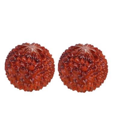 TOVINANNA 2 piece of carved handicrafts decompression ornament hand massage ball hand massage ball wooden trade acupressure ball desktop decoration wooden massage ornament chinese