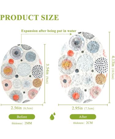 3-Pack Cleaning Kitchen Sponges Oval Circle Stripes Kitchen Cellulose Dishwashing Wood Pulp Cotton - Buy Online on GoSupps.com