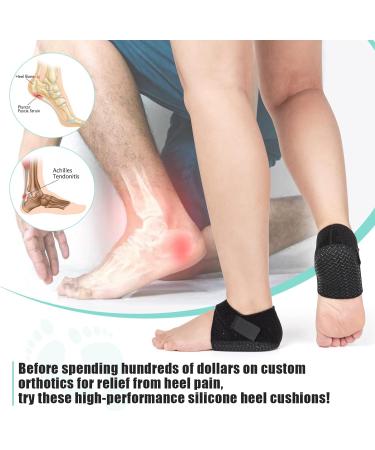 Sportal Adjustable Heel Cups - Breathable Heel Protectors for Plantar Fasciitis & Achilles Tendinitis - Small Black Heel Cushions for Men and Women - Buy Online on GoSupps.com