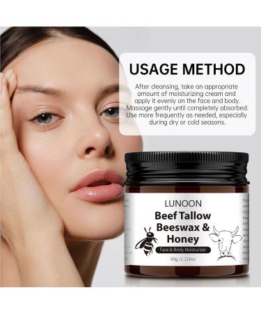 Face Repair & Body Moisturizer Cream - Beef Tallow Beeswax & Honey for Dry Skin Repair | Firming & Even Skin | 2.11 Oz - Buy Online on GoSupps.com