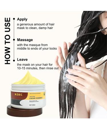 Collagen Hair Mask - Caviar Treatment for Damaged Hair | Deep Repair & Conditioning for All Hair Types - Buy Online on GoSupps.com