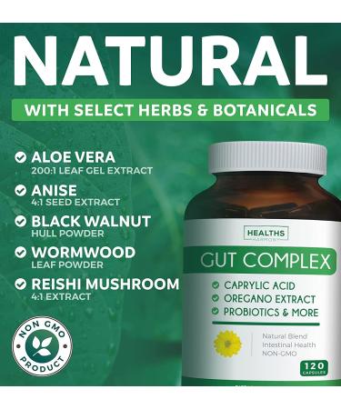 Caprylic Acid Oregano Oil & Probiotics Gut Complex - 120 Capsules | Non-GMO Supplement - Buy Online on GoSupps.com