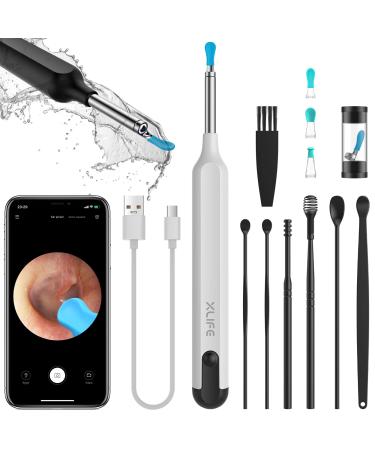 Ear Wax Removal - XLife Earwax Remover Tool with 1296P HD Camera and 6 LED Lights Wireless Ear Cleaner with 7PCS Ear Set IP67 Waterproof Otoscope Ear Wax Removal Kit for iPhone Android Smart Phones