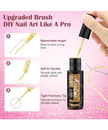 Kredioo Reflective Glitter Gel Nail Polish Gel Liner Nail Art Polish Sparkle Flash Diamond Painted 12 Colors UV Lamp Cured Soak-off Polish Golden Pink Silver Neon DIY Home Salon Manicure Gel Glitter Gel Liner 12 - Buy Online on GoSupps.com