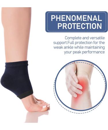 Sibba Gel Heel Socks - Moisturizing Treatment for Cracked Heels | Open Toe Design for Day and Night Care | Soft Skin Beauty Spa Socks for Men and Women - Black (2 Pairs) - Buy Online on GoSupps.com