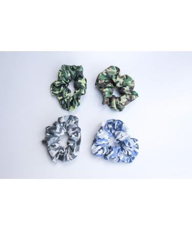 Happie Hare Cotton Rounds Elastic Hair Bands - Camo Scrunchies (4 Pack) | Girls Hair Accessories & Gifts for Women - Buy Online on GoSupps.com