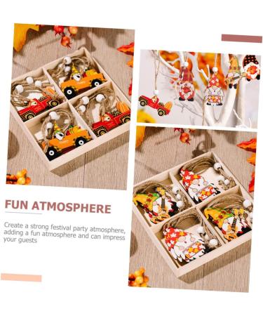 Cabilock 2 Boxes Thanksgiving Pendant Thanksgiving Gnome Pendant Festive Pendant Cartoon Wooden Accessories - Buy Online on GoSupps.com