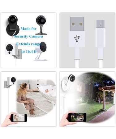 FastSnail 16.4FT Power Extension Cable for WyzeCam, KasaCam, NestCam, Yi Cam - 2 Pack White - Buy Online on GoSupps.com