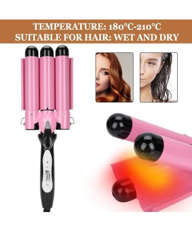 3 Barrel 28mm Ceramic Electric Curling Iron - Quick Heating Anti Burn Tourmaline Infused Hair Waver for Wet & Dry Styling - International Shipping Available - Buy Online on GoSupps.com