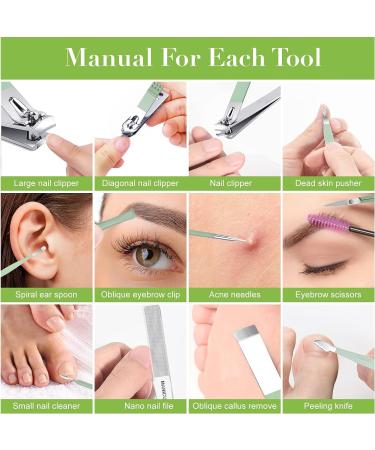 Nail Clipper Set-12pcs Manicure Kit | Portable Professional Pedicure Tools- Green WEKEY 12PCS-A - Buy Online on GoSupps.com