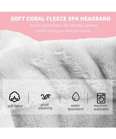 WSYUB Spa Headband Set - Bow Hair Band for Washing Face and Makeup, Fluffy & Soft Headbands for Skincare, Slumber Party Supplies - Black, White, Grey - Buy Online on GoSupps.com