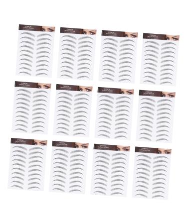 FOMIYES 12 Sheets Waterproof Eyebrow Stickers Stickers Hair Imitation Eyebrow Sticker Artificial 1 count (Pack of 1) Black