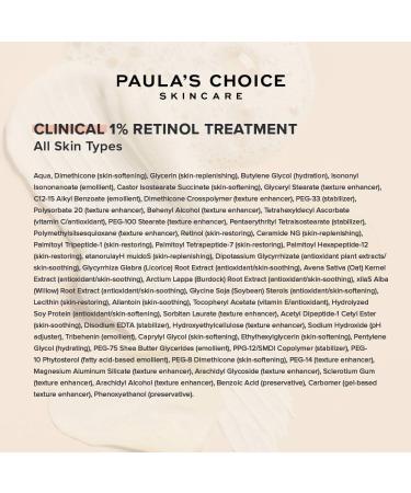 Paula's Choice CLINICAL 1% Retinol Treatment - Anti Aging Serum with Vitamin C & Peptides - 5 ml (Pack of 1) - Buy Online on GoSupps.com