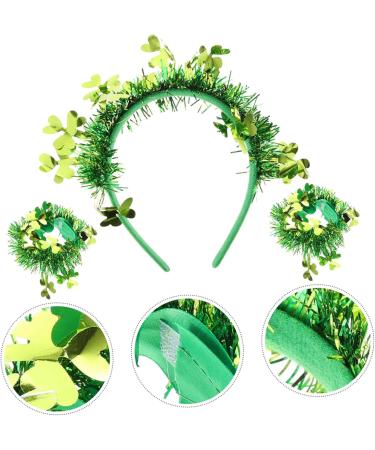 LIFKOME 1 Set Irish Festival Decoration Green Headband Green Shamrock Headband for Girl Green Shamrock Wristbands Cute Headband Green Shamrock Hair Accessories Festival Headband - Buy Online on GoSupps.com