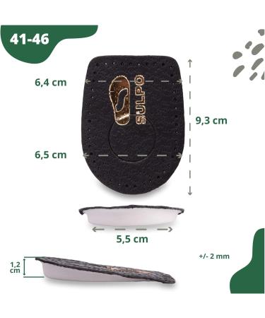 Sulpo Heel Spur Pillows - 2 Pairs of Leather & Latex Foam Inserts for Pain Relief | Achilles Tendon Insoles for Men & Women (Size 42-46) - Black - Buy Online on GoSupps.com