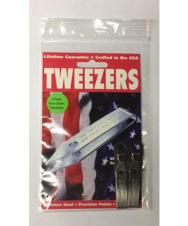 2 Pack Uncle Bill's Sliver Gripper Precision Key Chain Tweezers 2 Count (Pack of 1)
