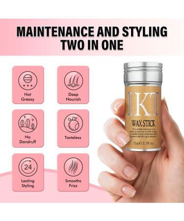 Hair Styling Set - Pink Wax Stick Edge Brush & Tail Comb for Wig Styling & Edge Control | International Shipping Available - Buy Online on GoSupps.com