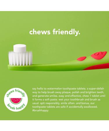 Kids Watermelon Eco-Friendly Travel Toothpaste Tablets - Natural Watermelon Flavor | Fluoride-Free, Vegan, TSA Compliant, Plastic-Free - 60 Tablets - Buy Online on GoSupps.com