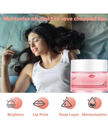 Lip Sleeping Mask Lip Sleep Mask Overnight Lip Skincare Lip Oils Lip Moisturiser for Dry Chapped Peeling Cracked Lips Fades Lip Lines Lip Balm for Moisture Lip Care (Watermelon) - Buy Online on GoSupps.com
