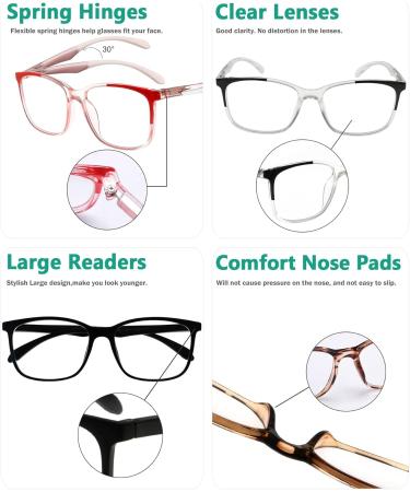 Eyekepper 5 Pack Reading Glasses - Large Frame +3.00 for Men & Women - Stylish & Affordable Reading Glasses - Buy Online on GoSupps.com