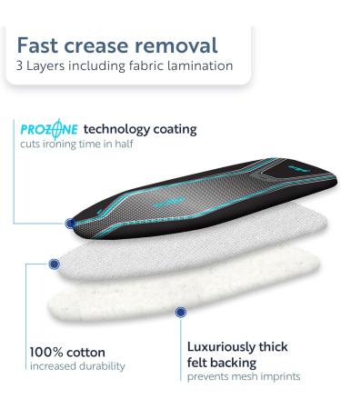 Minky Ergo Extra Thick Elasticated Replacement Ironing Board Cover Black 122 x 38 cm & Dr. Beckmann Carpet Stain Remover | Removes New and Dried-in Stains | Includes Applicator Brush - Buy Online on GoSupps.com