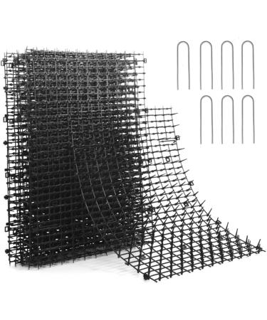 10 PCS Scat Mat for Cats Indoor Cat Scat Mat with Spikes Sprickle Digging Deterrent for Dogs Outdoor for Garden and Fence Cat Deterrent with 7 Staples 15.5" x 12"
