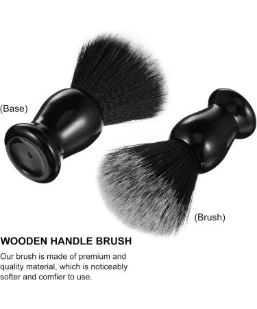 Fomiyes 3pcs Round Beard Brush Set Foam & Wooden Handle Shaving Brushes for Men's Grooming | 10.3x3.2cm | Fast International Shipping - Buy Online on GoSupps.com