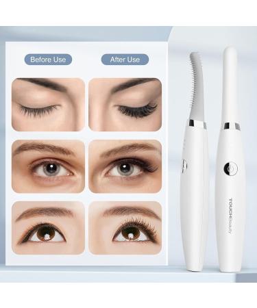 Buy Heated Eyelash Curlers - Rechargeable Electric Curler with USB-C for 24-Hour Lasting Curls | Perfect Makeup Tool Gift for Girlfriend & Mother (White - Buy Online on GoSupps.com