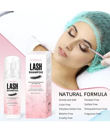 Lash Shampoo 60ML + Brush | Eyelid Foaming Cleanser for Extension Removal | Salon-Quality Makeup Remover - Buy Online on GoSupps.com
