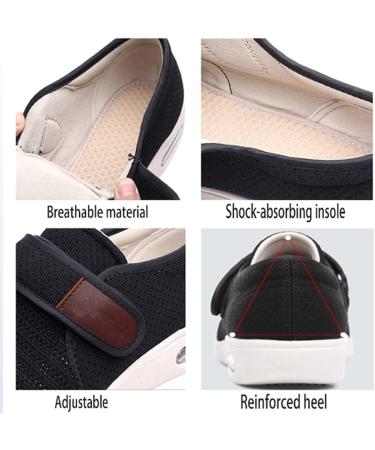 LEEWEE Diabetic Shoes for Women and Men with Swollen Feet - Wide Width Orthopedic Walking Shoes to Alleviate Pressure on Bunions and Edema - Brown, Size 43 - Buy Online on GoSupps.com