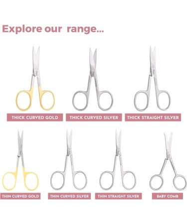 Thick Curved Gold Nail Scissors - Stainless Steel Manicure Tool for Men & Women - Ideal for Nails, Cuticles, Hair & Beard Grooming - Buy Online on GoSupps.com