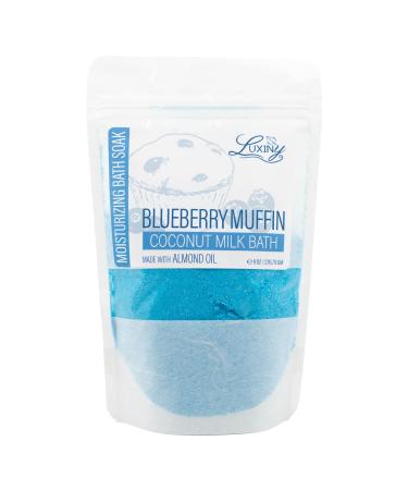 Luxiny Vegan Milk Bath Soak Made with Moisturizing Coconut Milk Powder & Sweet Almond Oil for a Bath Bomb Dust Soothing Fizz & Relaxing Soak  8 oz. (Blueberry Muffin)