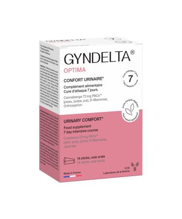 Gyndelta Optima - Cure d attaque 7 jours - Confort Urinaire - A base de Canneberge - cranberry - Laboratoire CCD