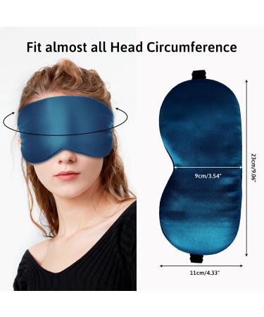ATreebag 2 Packs Silk Sleep Mask | Mulberry Silk Eye Mask for Men and Women | Adjustable Strap | Blackout Eye Cover for Sleeping, Travel, and Nap - Peacock Blue & Pink - Buy Online on GoSupps.com