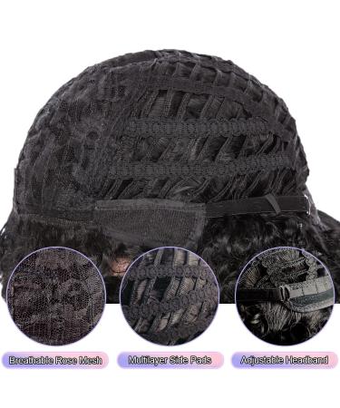 14 Soft Curly Afro Wig with Bangs for Black Women | Premium Synthetic Curly Full Wig for Daily Use - Natural Black 1B - Buy Online on GoSupps.com
