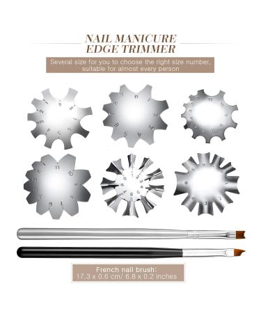 French Nail Trimmer Set with V Smile Line Cutter and Nail Brush - Stainless Steel Manicure Tools for DIY Nail Art (Silver) - Buy Online on GoSupps.com