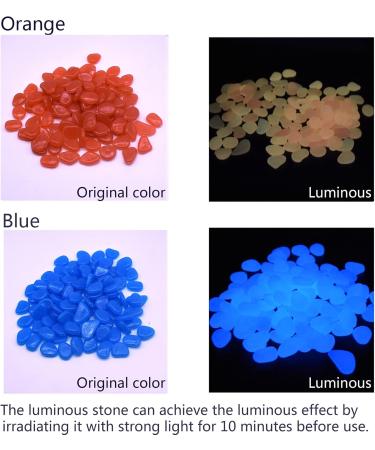 220 Pieces of Blue Fluorescent Decorative Stones for Garden Aquarium & Lawn Glow in the Dark Stones for Sidewalks Flower Beds Vases & More - Buy Online on GoSupps.com