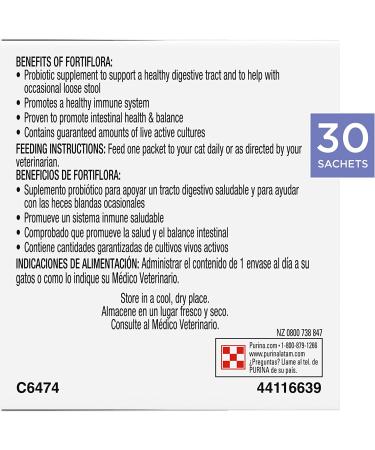 Purina Fortiflora Probiotic Cat Supplement 1.06 oz - Pro Plan Veterinary Supplements | Cat Probiotic Powder - Buy Online on GoSupps.com