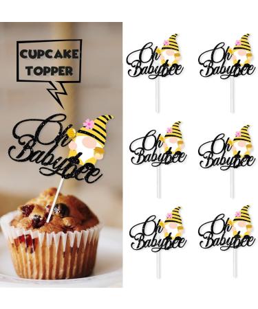 18pcs Honey Bee Oh Baby Shower Dessert Cupcake Topper Bumble Bee Garden Theme Decor Supplies Gender Reveal Announcement Happy Birthday Party Decorations Gold Glitter - Buy Online on GoSupps.com