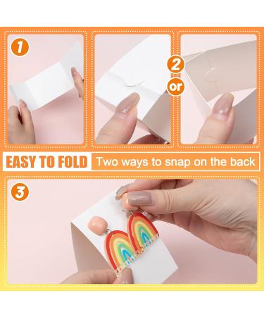 100 Pcs Standing Earring Display Cards with 200 Pcs Earring Backs - White | Ideal for DIY Earrings and Jewelry Display - Buy Online on GoSupps.com