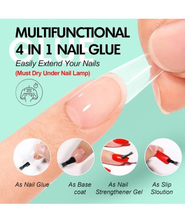 TOMICCA 4-in-1 Gel Nail Glue Set for Acrylic & False Nails - Super Strong Formula for Nail Polish UV/LED Lamp Cure - 2PCS 15ml - Buy Online on GoSupps.com