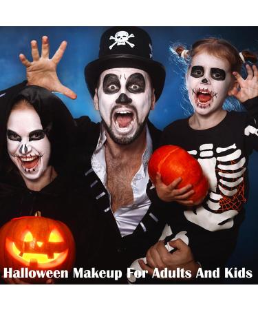 MEICOLY Black White Face Body Paint Stick Set - Complete Halloween Makeup with Sponges & Setting Powder for Adults & Kids Perfect for Clown SFX Skull Zombie and Goth Looks - Buy Online on GoSupps.com