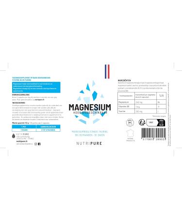 Nutripure | Magnesium Bisglycinate + Taurine & Vitamin B6 | High Absorption & Concentration | Anti-Fatigue | 100% Vegan | 60 Vegetable Capsules | 1 Month Cure | Made in France - Buy Online on GoSupps.com