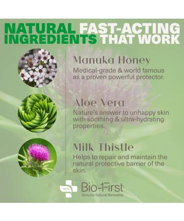Bio-First Manuka Honey Skin Saver UMF10+ 50ml - Natural Gel Moisturizer for Eczema, Psoriasis, and Irritated Skin - Gluten-Free Formula for Adults - Buy Online on GoSupps.com
