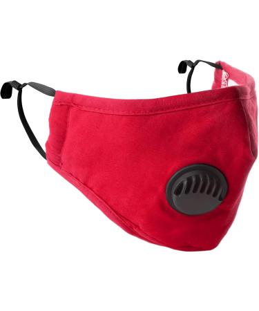 Reusable Washable Red Face Mask with Ventilation | Breathable Mouth & Nose Protection - International Shipping Available - Buy Online on GoSupps.com