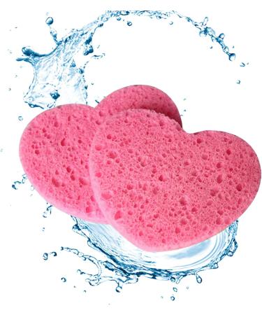 Heart Shaped Compressed Cosmetic Facial Sponges Gentle Exfoliating Spa - Buy Online on GoSupps.com