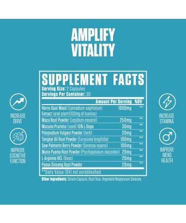 Horny Goat Weed Plus Extra Strength | #1 Rated Supplement with Tongkat Ali Maca Root & L-Arginine | Boost Drive Stamina & Mood - 60 Capsules - Buy Online on GoSupps.com