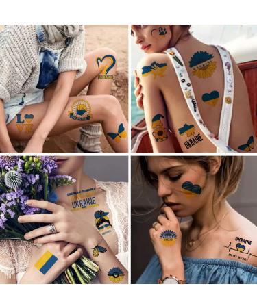 Ukraine Flag Temporary Tattoos Stickers - 8 Sheets Party Supplies for Women Kids Boys Girls - Fake Tattoos Rewards Gift - Buy Online on GoSupps.com