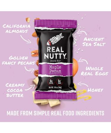 FBOMB Keto Bar - Maple Pecan | Low Sugar, 7g Net Carbs, All-Natural Snack Bars | Gluten-Free, Paleo Friendly (12 ct) - Buy Online on GoSupps.com